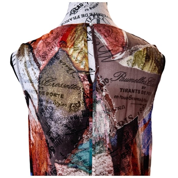 Ali Ro Women’s Sleeveless Midi Sheath Dress. Red, Orange, Blue, Green. Size 2 - Picture 9 of 11